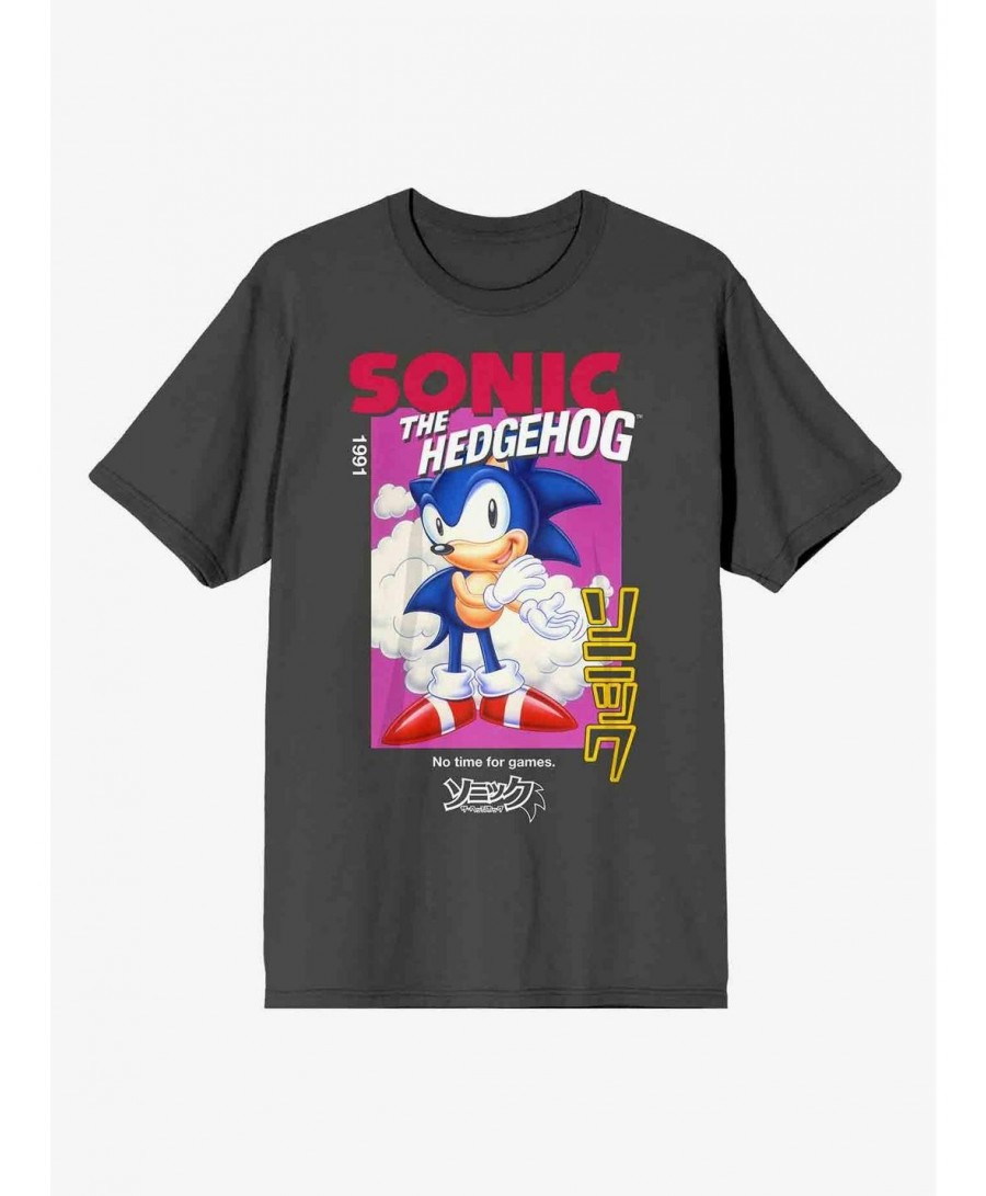 Limited Time Special Sonic The Hedgehog '90s Poster Japanese T-Shirt ...